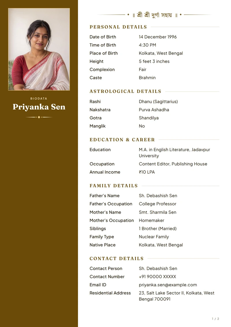 Panel Turmeric marriage biodata design